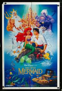 c547 LITTLE MERMAID DS one-sheet movie poster '89 Ariel & cast, Disney!