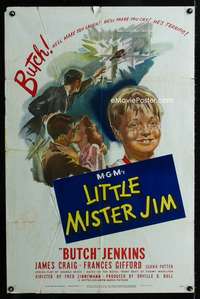 c546 LITTLE MISTER JIM one-sheet movie poster '46 Butch Jenkins, Zinnemann