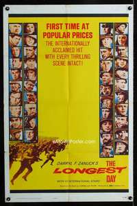 c540 LONGEST DAY one-sheet movie poster '62 John Wayne, all-star cast!