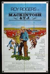 c534 MACKINTOSH & TJ one-sheet movie poster '75 Roy Rogers, Tanenbaum art!