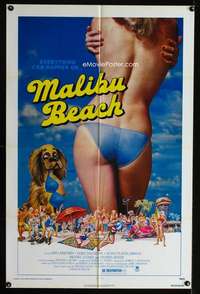 c532 MALIBU BEACH one-sheet movie poster '78 sexy girl in bikini image!