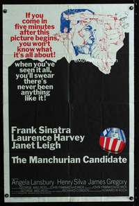 c527 MANCHURIAN CANDIDATE one-sheet movie poster '62 Frank Sinatra