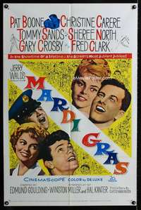 c524 MARDI GRAS one-sheet movie poster '58 Pat Boone, Christine Carere