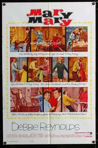 c520 MARY MARY int'l one-sheet movie poster '63 Debbie Reynolds, Rennie