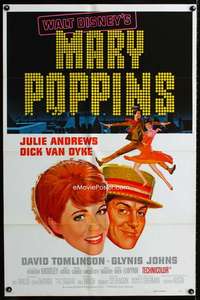 c518 MARY POPPINS style A one-sheet movie poster R73 Julie Andrews, Disney