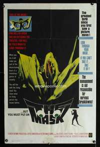 c516 MASK one-sheet movie poster '61 3-D horror, great image!