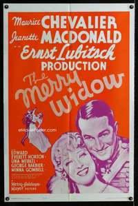 c505 MERRY WIDOW one-sheet movie poster R62 Chevalier, Ernst Lubitsch