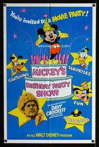 c504 MICKEY'S BIRTHDAY PARTY SHOW one-sheet movie poster '78 Davy Crockett!