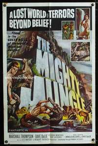c499 MIGHTY JUNGLE one-sheet movie poster '64 terrors beyond belief!
