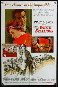 c494 MIRACLE OF THE WHITE STALLIONS one-sheet movie poster '63 Rob Taylor