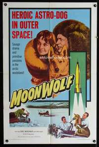 c487 MOONWOLF one-sheet movie poster '59 heroic astro-dog in outer space!