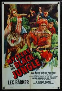 c477 MYSTERY OF THE BLACK JUNGLE one-sheet movie poster '55 Lex Barker
