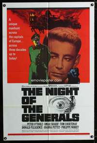 c465 NIGHT OF THE GENERALS style A one-sheet movie poster '67 Peter O'Toole