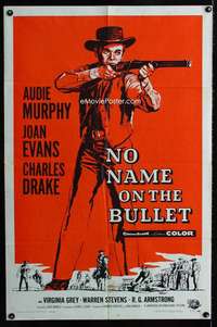 c462 NO NAME ON THE BULLET one-sheet movie poster '59 Audie Murphy