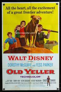 c449 OLD YELLER one-sheet movie poster R74 classic canine, Wenzel art!
