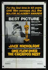 c444 ONE FLEW OVER THE CUCKOO'S NEST one-sheet movie poster '75 Nicholson
