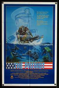 c417 PATRIOT one-sheet movie poster '86 cool Navy SEAL scuba artwork!