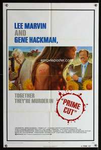 c373 PRIME CUT style A one-sheet movie poster '72 Lee Marvin, Gene Hackman