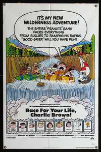 c351 RACE FOR YOUR LIFE CHARLIE BROWN one-sheet movie poster '77 Schulz