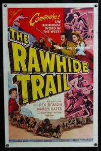 c336 RAWHIDE TRAIL one-sheet movie poster '58 Rex Reason, Nancy Gates