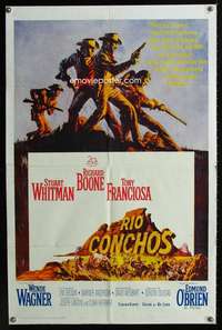 c295 RIO CONCHOS one-sheet movie poster '64 Boone, Whitman, Franciosa