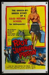 c292 RIOT IN JUVENILE PRISON one-sheet movie poster '59 bad girls in jail!