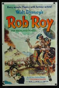 c286 ROB ROY one-sheet movie poster '54 Disney, The Highland Rogue!