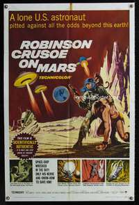 c280 ROBINSON CRUSOE ON MARS one-sheet movie poster '64 Paul Mantee