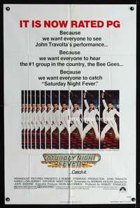 c249 SATURDAY NIGHT FEVER PG one-sheet movie poster R1979 disco John Travolta