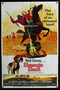 c245 SAVAGE SAM style B one-sheet movie poster '63 Old Yeller sequel!