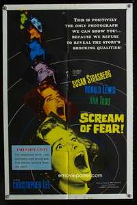 c237 SCREAM OF FEAR one-sheet movie poster '61 Hammer, Susan Strasberg