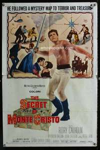 c228 SECRET OF MONTE CRISTO one-sheet movie poster '61 Rory Calhoun