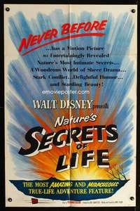 c223 SECRETS OF LIFE one-sheet movie poster '56 Disney True Life Adventure