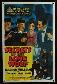 c222 SECRETS OF THE LONE WOLF one-sheet movie poster '41 Warren William