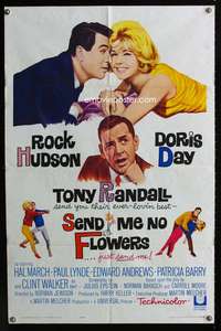 c220 SEND ME NO FLOWERS one-sheet movie poster '64 Rock Hudson, Doris Day