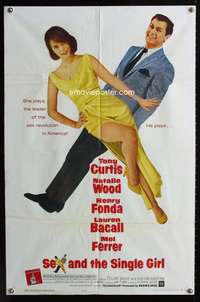 c209 SEX & THE SINGLE GIRL one-sheet movie poster '65 Curtis, Natalie Wood
