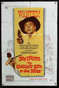 c199 SHAKIEST GUN IN THE WEST one-sheet movie poster '68 Don Knotts