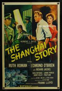 c196 SHANGHAI STORY one-sheet movie poster '54 Ruth Roman, Edmond O'Brien