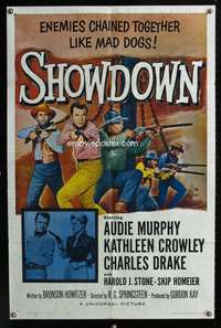 c180 SHOWDOWN one-sheet movie poster '63 Audie Murphy western!