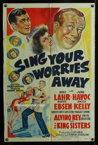 c163 SING YOUR WORRIES AWAY one-sheet movie poster '42 June Havoc, Lahr