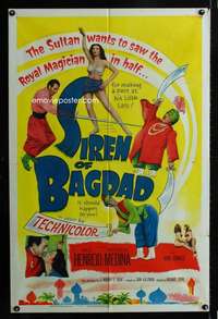 c160 SIREN OF BAGDAD one-sheet movie poster '53 Paul Henreid, Medina