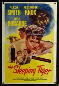 c145 SLEEPING TIGER one-sheet movie poster '54 Joseph Losey, Alexis Smith