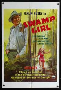c120 SWAMP GIRL one-sheet movie poster '71 Ferlin Husky, Okefenokee Swamps!