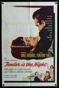 c113 TENDER IS THE NIGHT one-sheet movie poster '61 Jennifer Jones, Robards