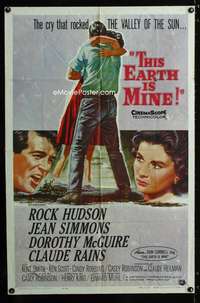 c107 THIS EARTH IS MINE one-sheet movie poster '59 Rock Hudson, Simmons