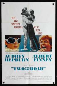 c086 TWO FOR THE ROAD one-sheet movie poster '67 Audrey Hepburn, Finney