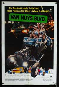 c075 VAN NUYS BLVD one-sheet movie poster '79 cruising in hot rods!