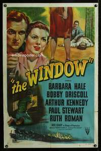 c050 WINDOW one-sheet movie poster '49 film noir, Barbara Hale, Driscoll