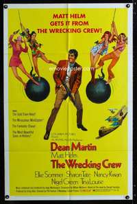 c031 WRECKING CREW one-sheet movie poster '69 Dean Martin as Matt Helm!