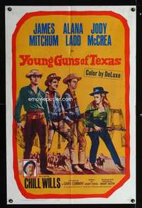 c015 YOUNG GUNS OF TEXAS one-sheet movie poster '63 Mitchum, Ladd, McCrea